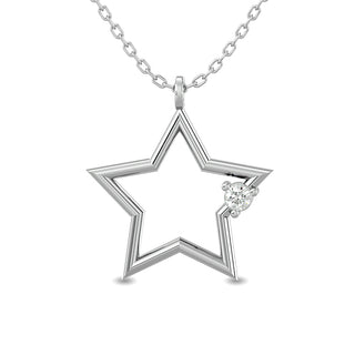 Diamond 1/20 ct tw Star Pendant in Sterling Silver