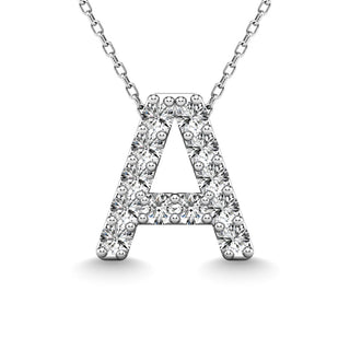 Diamond 1/8 Ct.Tw. Letter A Pendant in 14K White Gold