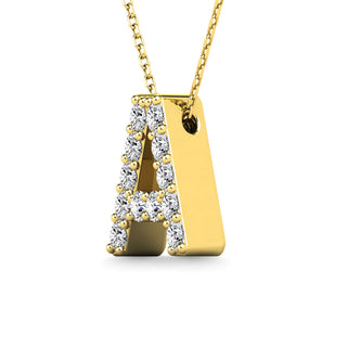 Diamond 1/8 Ct.Tw. Letter A Pendant in 14K Yellow Gold
