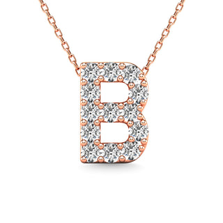 Diamond 1/8 Ct.Tw. Letter B Pendant in 14K Rose Gold