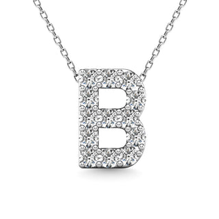 Diamond 1/8 Ct.Tw. Letter B Pendant in 14K White Gold