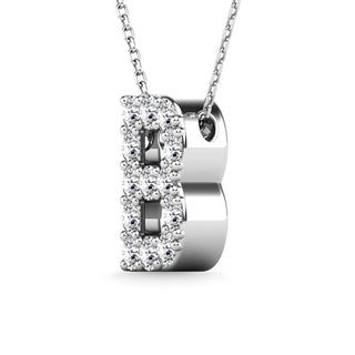 Diamond 1/8 Ct.Tw. Letter B Pendant in 14K White Gold