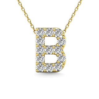 Diamond 1/8 Ct.Tw. Letter B Pendant in 14K Yellow Gold