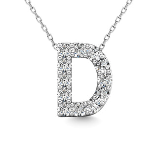 Diamond 1/8 Ct.Tw. Letter D Pendant in 14K White Gold