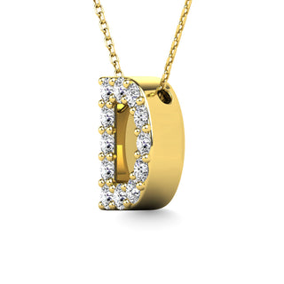Diamond 1/8 Ct.Tw. Letter D Pendant in 14K Yellow Gold