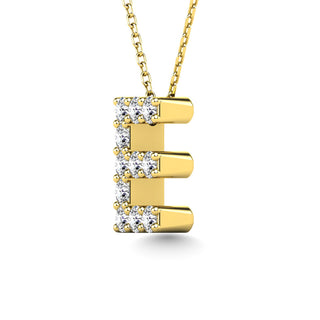Diamond 1/10 Ct.Tw. Letter E Pendant in 14K Yellow Gold