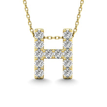 Load image into Gallery viewer, Diamond 1/8 Ct.Tw. Letter H Pendant in 14K Yellow Gold&quot;