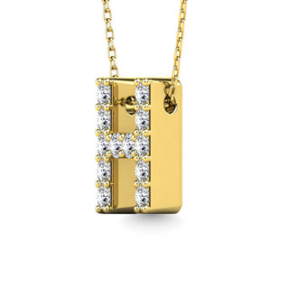 Diamond 1/8 Ct.Tw. Letter H Pendant in 14K Yellow Gold
