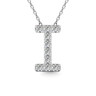 Diamond 1/10 Ct.Tw. Letter I Pendant in 14K White Gold