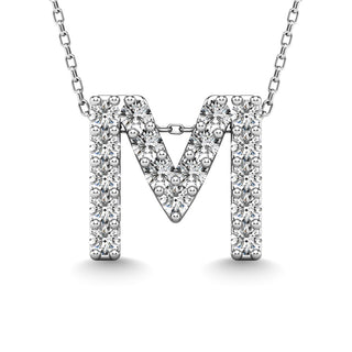 Diamond 1/6 Ct.Tw. Letter M Pendant in 14K White Gold