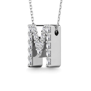 Diamond 1/6 Ct.Tw. Letter M Pendant in 14K White Gold