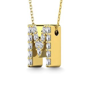 Diamond 1/6 Ct.Tw. Letter M Pendant in 14K Yellow Gold