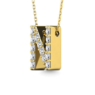Diamond 1/6 Ct.Tw. Letter N Pendant in 14K Yellow Gold