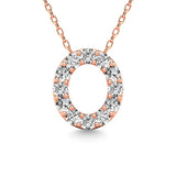 Diamond 1/8 Ct.Tw. Letter O Pendant in 14K Rose Gold