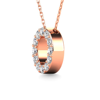 Diamond 1/8 Ct.Tw. Letter O Pendant in 14K Rose Gold