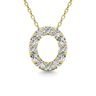 Diamond 1/8 Ct.Tw. Letter O Pendant in 14K Yellow Gold