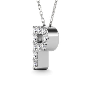 Diamond 1/10 Ct.Tw. Letter P Pendant in 14K White Gold