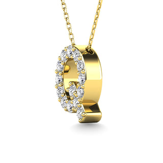 Diamond 1/6 Ct.Tw. Letter Q Pendant in 14K Yellow Gold