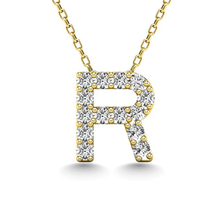 Diamond 1/8 Ct.Tw. Letter R Pendant in 14K Yellow Gold