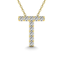 Cargar imagen en el visor de la galería, Diamond 1/10 Ct.Tw. Letter T Pendant in 14K Yellow Gold&quot;