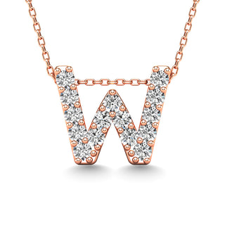 Diamond 1/6 Ct.Tw. Letter W Pendant in 14K Rose Gold