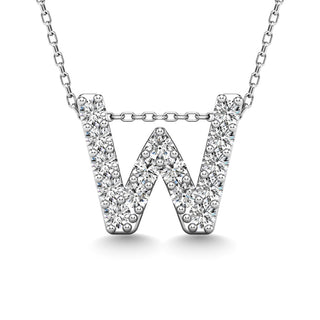 Diamond 1/6 Ct.Tw. Letter W Pendant in 14K White Gold