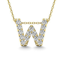 Load image into Gallery viewer, Diamond 1/6 Ct.Tw. Letter W Pendant in 14K Yellow Gold&quot;