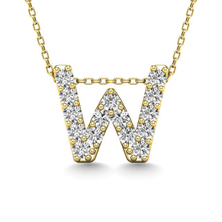 Diamond 1/6 Ct.Tw. Letter W Pendant in 14K Yellow Gold