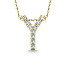 Load image into Gallery viewer, Diamond 1/10 Ct.Tw. Letter Y Pendant in 14K Yellow Gold&quot;