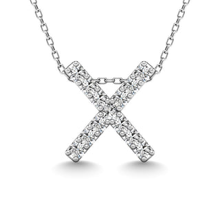 Diamond 1/8 Ct.Tw. Letter X Pendant in 14K White Gold