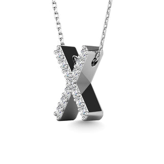 Diamond 1/8 Ct.Tw. Letter X Pendant in 14K White Gold