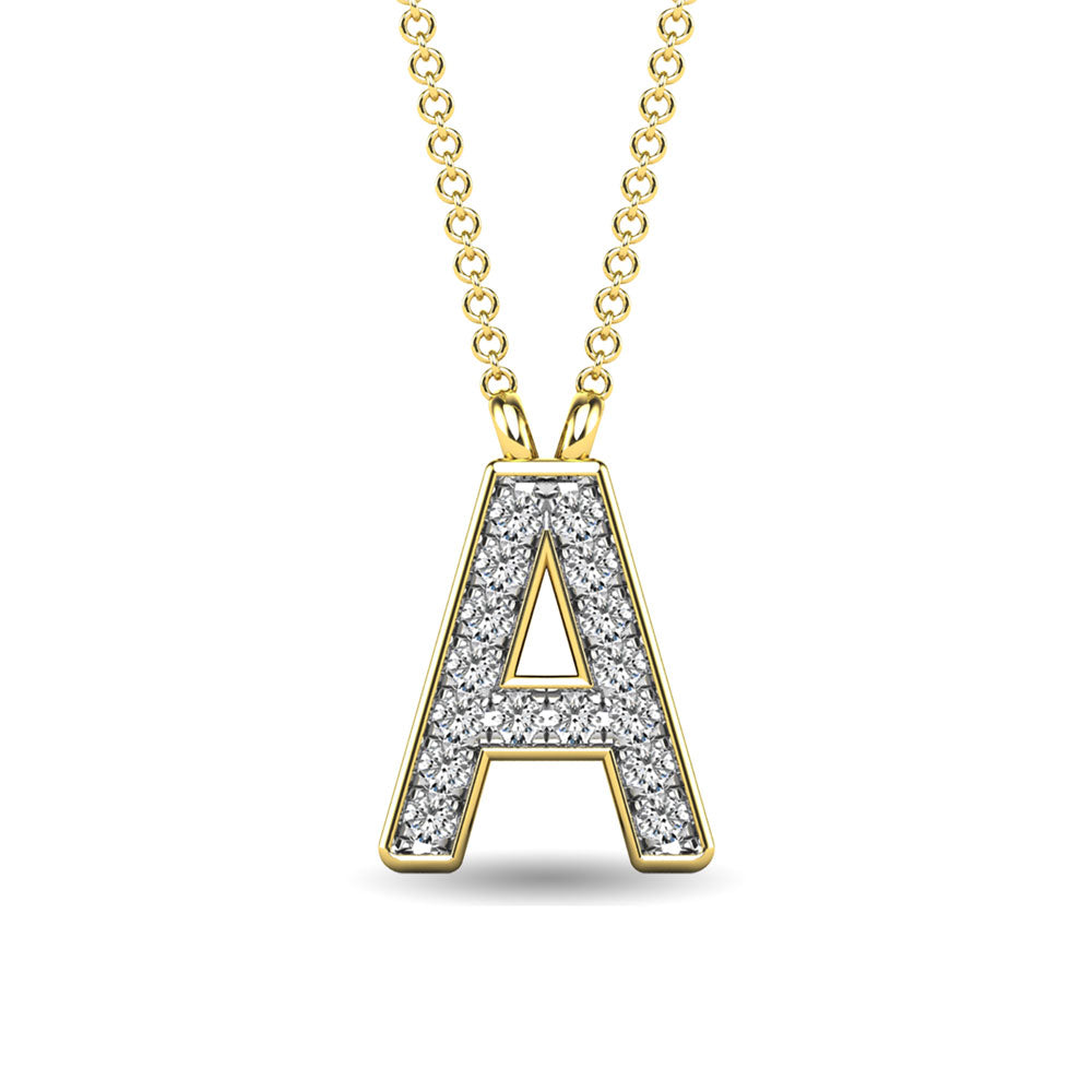 Diamond 1/20 Ct.Tw. Letter A Pendant in 10K Yellow Gold
