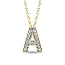 Load image into Gallery viewer, Diamond 1/20 Ct.Tw. Letter A Pendant in 10K Yellow Gold