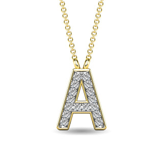 Diamond 1/20 Ct.Tw. Letter A Pendant in 10K Yellow Gold