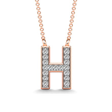 Cargar imagen en el visor de la galería, Diamond 1/20 Ct.Tw. Letter H Pendant in 10K Rose Gold