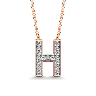 Diamond 1/20 Ct.Tw. Letter H Pendant in 10K Rose Gold