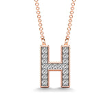 Diamond 1/20 Ct.Tw. Letter H Pendant in 10K Rose Gold