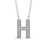 Diamond 1/20 Ct.Tw. Letter H Pendant in 10K White Gold