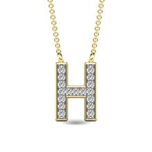 Load image into Gallery viewer, Diamond 1/20 Ct.Tw. Letter H Pendant in 10K Yellow Gold