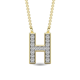 Diamond 1/20 Ct.Tw. Letter H Pendant in 10K Yellow Gold