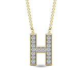 Diamond 1/20 Ct.Tw. Letter H Pendant in 10K Yellow Gold