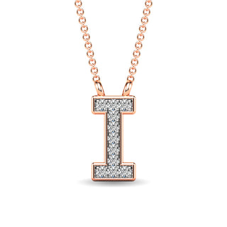 Diamond 1/20 Ct.Tw. Letter I Pendant in 10K Rose Gold