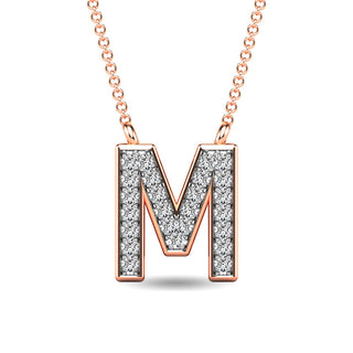 Diamond 1/20 Ct.Tw. Letter M Pendant in 10K Rose Gold