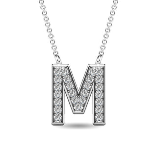 Diamond 1/20 Ct.Tw. Letter M Pendant in 10K White Gold