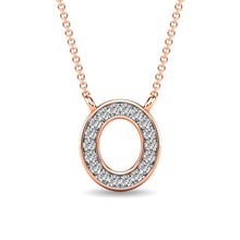 Cargar imagen en el visor de la galería, Diamond 1/20 Ct.Tw. Letter O Pendant in 10K Rose Gold