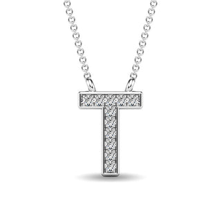 Diamond 1/20 Ct.Tw. Letter T Pendant in 10K White Gold