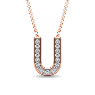 Diamond 1/20 Ct.Tw. Letter U Pendant in 10K Rose Gold