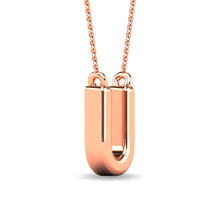 Cargar imagen en el visor de la galería, Diamond 1/20 Ct.Tw. Letter U Pendant in 10K Rose Gold