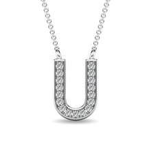 Cargar imagen en el visor de la galería, Diamond 1/20 Ct.Tw. Letter U Pendant in 10K White Gold