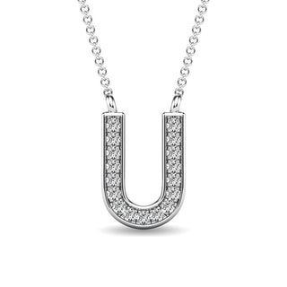 Diamond 1/20 Ct.Tw. Letter U Pendant in 10K White Gold